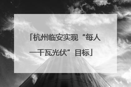 杭州临安实现“每人一千瓦光伏”目标