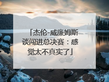 杰伦-威廉姆斯谈闯进总决赛：感觉太不真实了