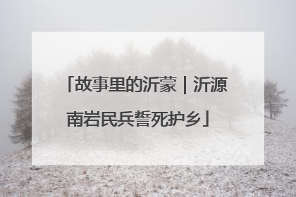 故事里的沂蒙｜沂源南岩民兵誓死护乡