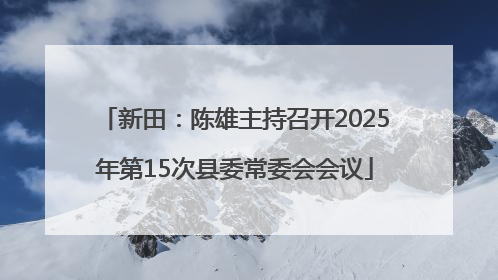 新田：陈雄主持召开2025年第15次县委常委会会议