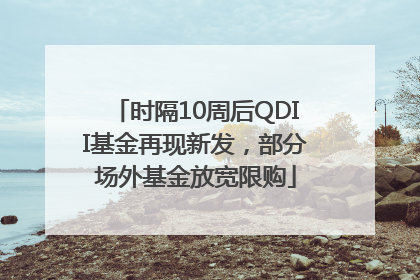 时隔10周后QDII基金再现新发，部分场外基金放宽限购