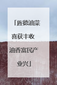 旌德油菜喜获丰收 油香富民产业兴