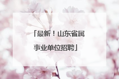 最新！山东省属事业单位招聘