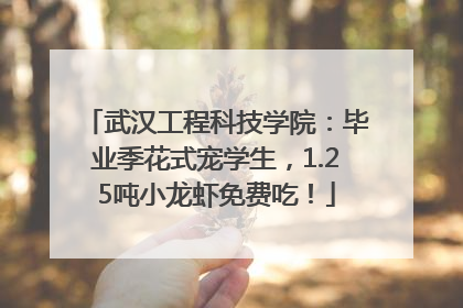 武汉工程科技学院：毕业季花式宠学生，1.25吨小龙虾免费吃！