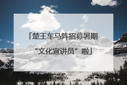 楚王车马阵招募暑期“文化宣讲员”啦
