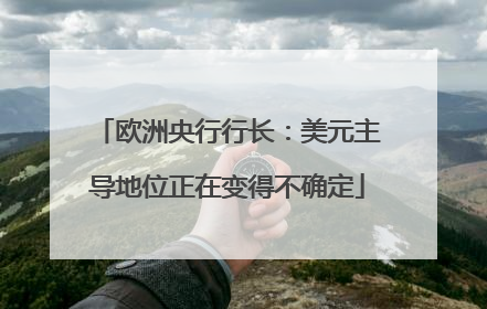 欧洲央行行长：美元主导地位正在变得不确定