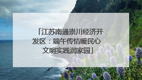 江苏南通崇川经济开发区：端午传情暖民心 文明实践润家园