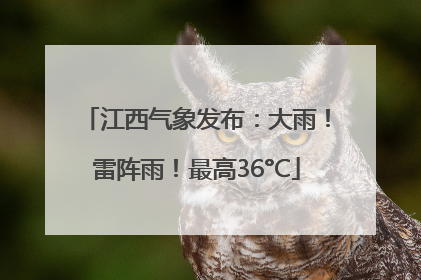 江西气象发布：大雨！雷阵雨！最高36°C