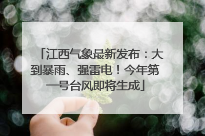 江西气象最新发布：大到暴雨、强雷电！今年第一号台风即将生成