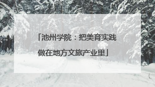 池州学院：把美育实践做在地方文旅产业里