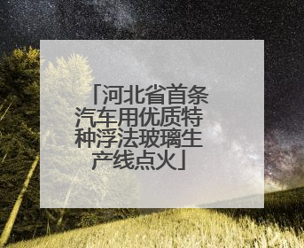 河北省首条汽车用优质特种浮法玻璃生产线点火