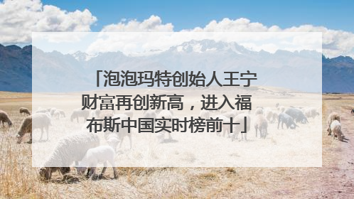 泡泡玛特创始人王宁财富再创新高，进入福布斯中国实时榜前十