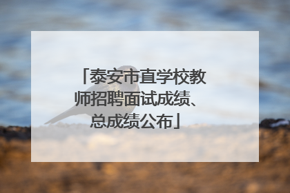 泰安市直学校教师招聘面试成绩、总成绩公布