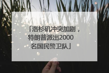洛杉矶冲突加剧，特朗普派出2000名国民警卫队