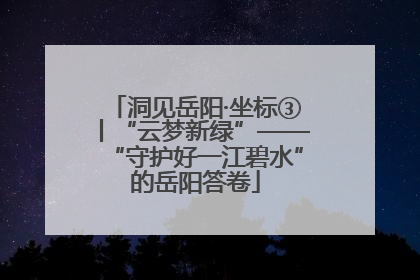 洞见岳阳·坐标③丨“云梦新绿”——“守护好一江碧水”的岳阳答卷