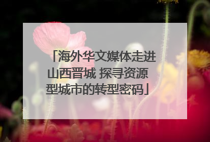 海外华文媒体走进山西晋城 探寻资源型城市的转型密码