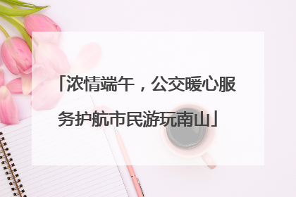 浓情端午，公交暖心服务护航市民游玩南山