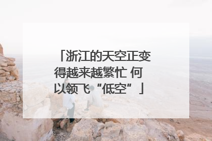 浙江的天空正变得越来越繁忙 何以领飞“低空”