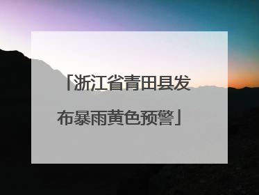 浙江省青田县发布暴雨黄色预警