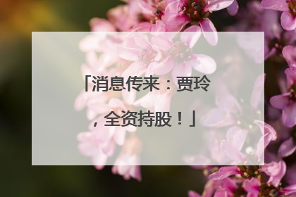 消息传来：贾玲，全资持股！
