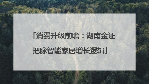 消费升级前瞻：湖南金证把脉智能家居增长逻辑