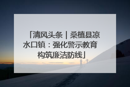 清风头条｜桑植县凉水口镇：强化警示教育 构筑廉洁防线