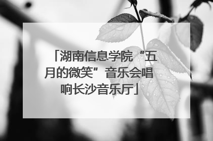 湖南信息学院“五月的微笑”音乐会唱响长沙音乐厅