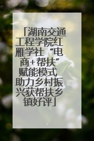 湖南交通工程学院红雁学社“电商+帮扶”赋能模式 助力乡村振兴获帮扶乡镇好评