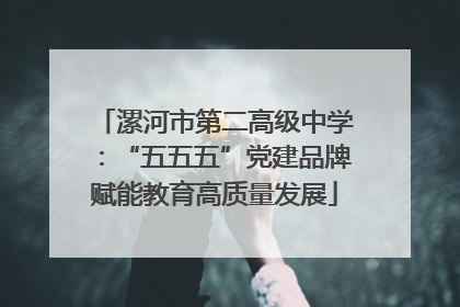 漯河市第二高级中学：“五五五”党建品牌赋能教育高质量发展