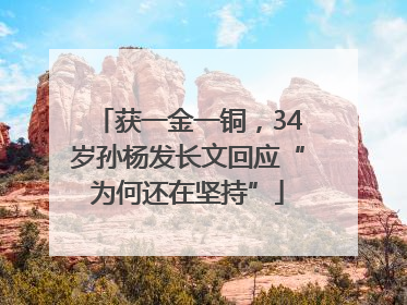 获一金一铜，34岁孙杨发长文回应“为何还在坚持”