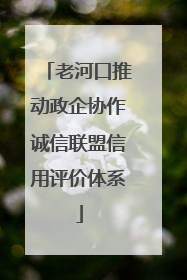 老河口推动政企协作诚信联盟信用评价体系