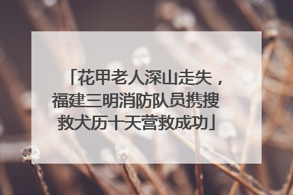 花甲老人深山走失，福建三明消防队员携搜救犬历十天营救成功
