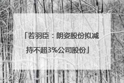 若羽臣：朗姿股份拟减持不超3%公司股份
