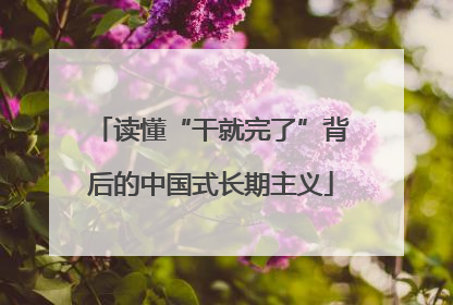读懂“干就完了”背后的中国式长期主义