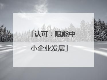 认可：赋能中小企业发展