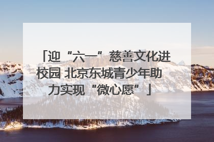 迎“六一”慈善文化进校园 北京东城青少年助力实现“微心愿”