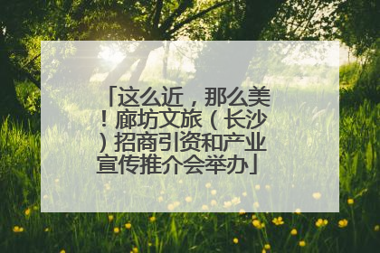 这么近，那么美！廊坊文旅（长沙）招商引资和产业宣传推介会举办