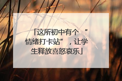这所初中有个 “情绪打卡站”，让学生释放喜怒哀乐