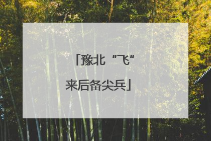 豫北“飞”来后备尖兵