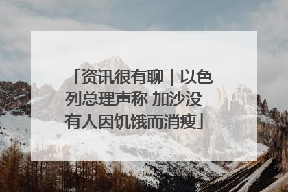资讯很有聊｜以色列总理声称 加沙没有人因饥饿而消瘦