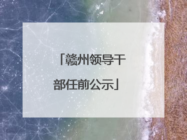 赣州领导干部任前公示