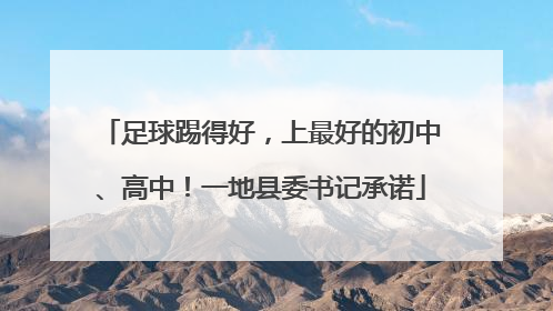 足球踢得好，上最好的初中、高中！一地县委书记承诺
