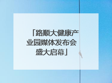 路顺大健康产业园媒体发布会盛大启幕