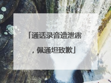 通话录音遭泄露，佩通坦致歉