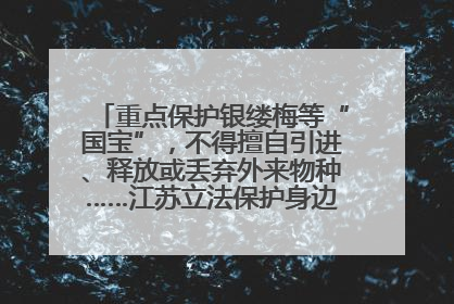 重点保护银缕梅等“国宝”，不得擅自引进、释放或丢弃外来物种……江苏立法保护身边的生物“朋友圈”