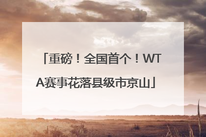 重磅！全国首个！WTA赛事花落县级市京山