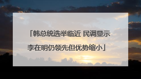 韩总统选举临近 民调显示李在明仍领先但优势缩小