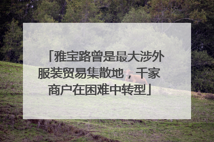 雅宝路曾是最大涉外服装贸易集散地，千家商户在困难中转型