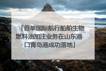 首单国际航行船舶生物燃料油加注业务在山东港口青岛港成功落地