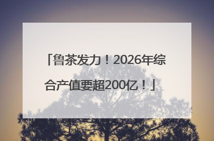 鲁茶发力！2026年综合产值要超200亿！